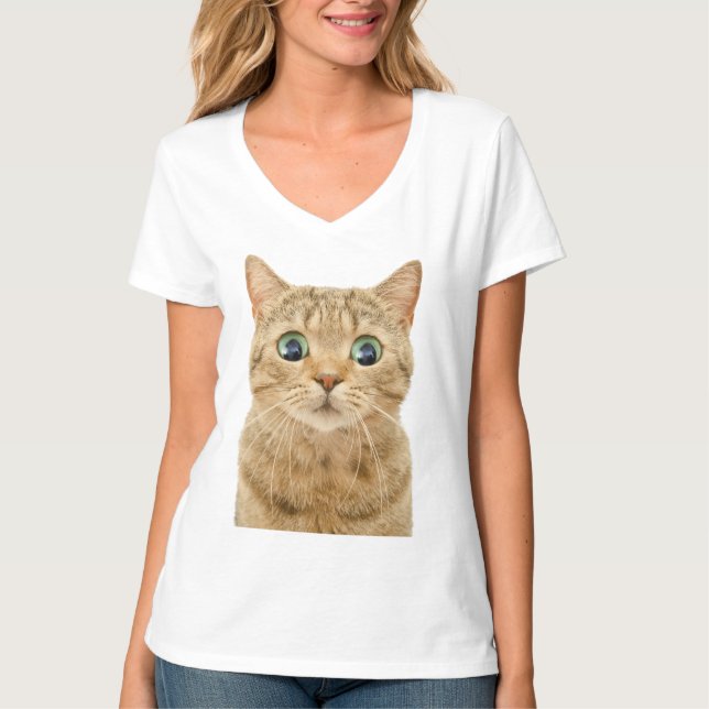 Camiseta T-Shirt dos Olhos do gatinho (Frente)