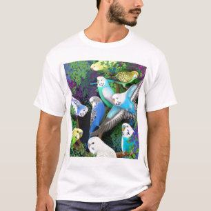 Camiseta T-shirt dos Parakeets e das samambaias do