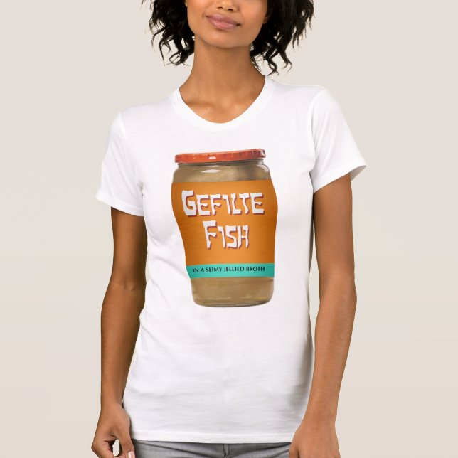 Camiseta T-shirt dos peixes de Gefilte (Frente)