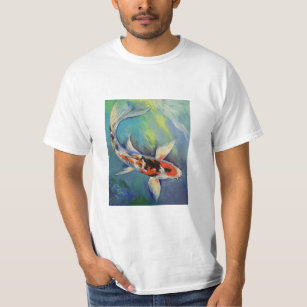 Camiseta T-shirt dos peixes de Koi da borboleta