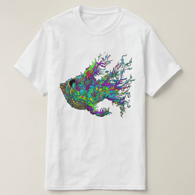 Camiseta T-shirt dos peixes de mar profundo (Frente do Design)