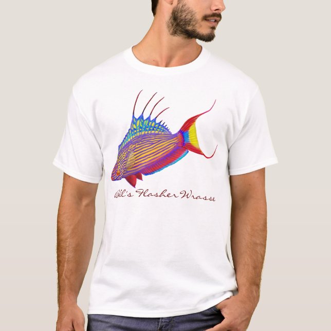 Camiseta T-shirt dos peixes do recife do Wrasse do (Frente)