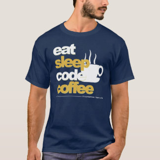 Camiseta t-shirt dos programadores: coma o café do código