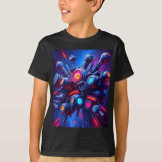 Camiseta T-Shirt dos Rapazes de Tecnologia Futurística