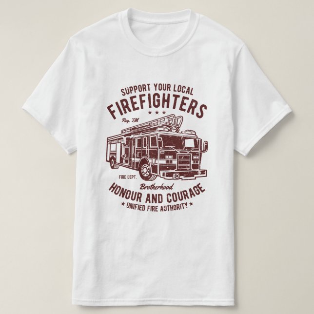 Camiseta T-shirt dos sapadores-bombeiros do apoio (Frente do Design)