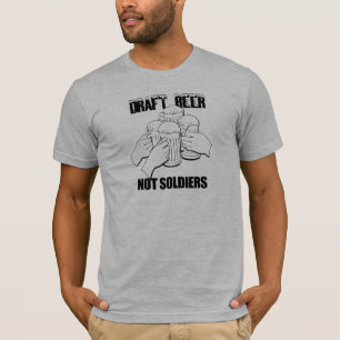 CAMISETA T-SHIRT DOS SOLDADOS DA CERVEJA DE ESBOÇO NÃO