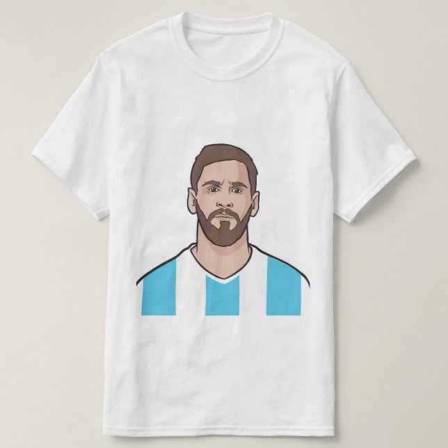 Camiseta t-shirt dos ventiladores messi e argentina (Frente do Design)