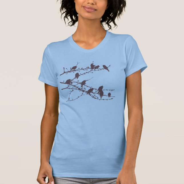 Camiseta T-shirt dos Waxwings de cedro (Frente)
