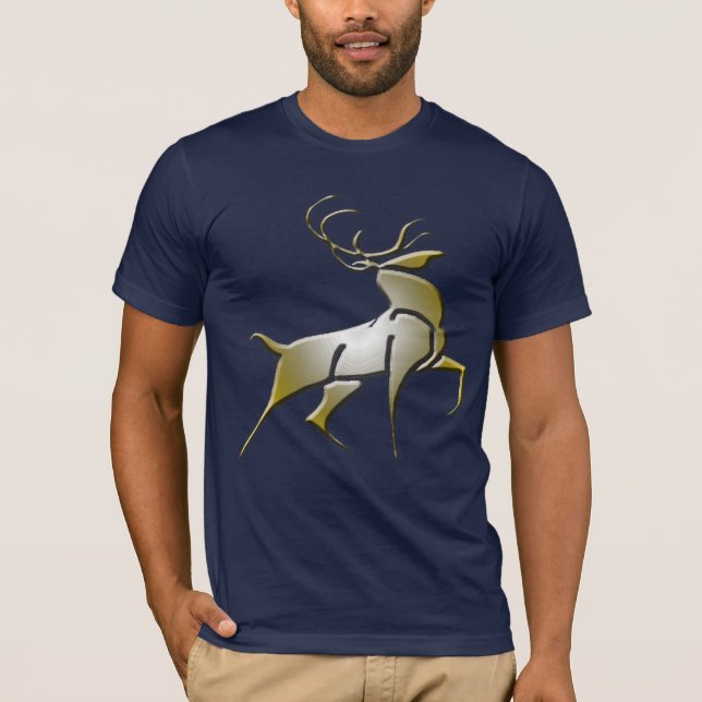 Camiseta T-shirt dourado da rena (Frente)