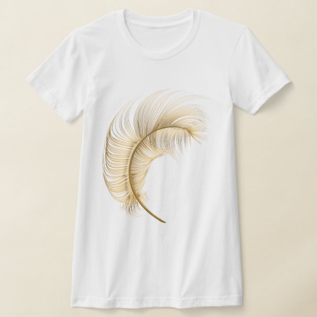 Camiseta T-Shirt Dourado de pena (Postura )
