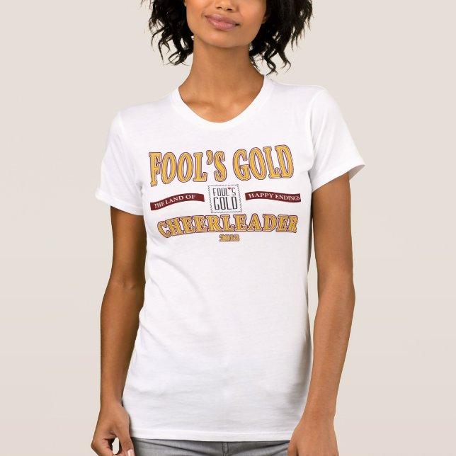 Camiseta T-shirt Dourado do cheerleader de 2012 tolos (Frente)