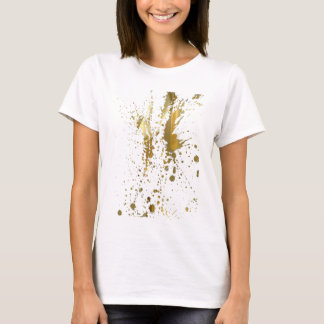 Camiseta T-shirt Dourado do Splatter da pintura