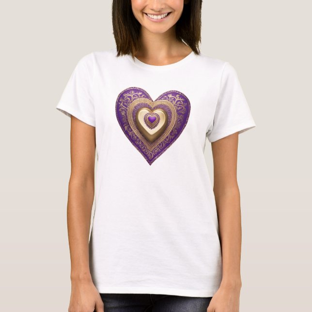 Camiseta T-Shirt Dourado Roxo (Frente)