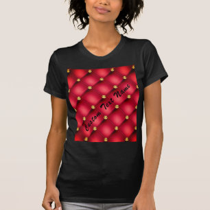 Camiseta T-Shirt Dourado vermelho com texto personalizado