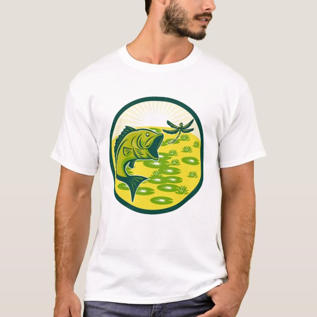 Camiseta T-Shirt Dragonfly Retro Bass Pulsante (Frente)