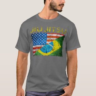 Camiseta T-shirt duplo das bandeiras de Jiu Jitsu do