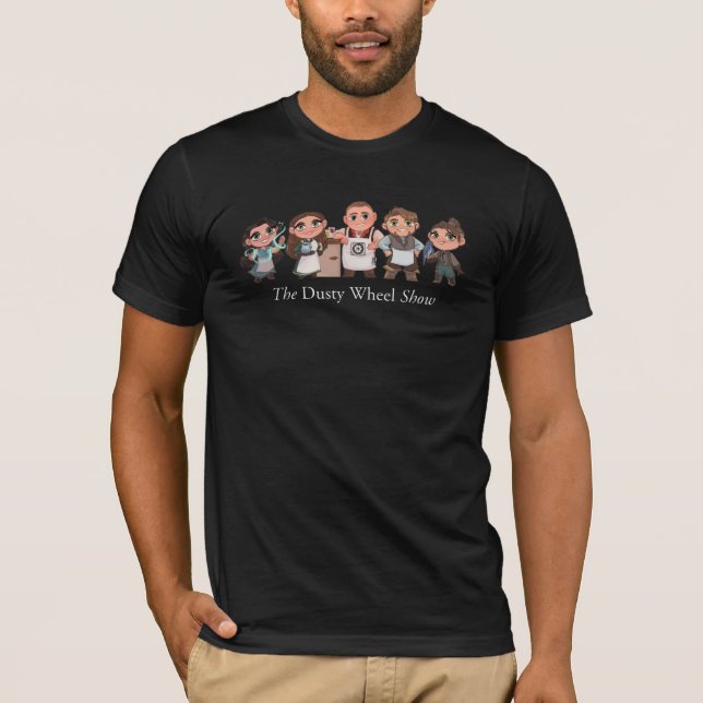 Camiseta T-shirt Dusty Wheel Chibi | Texto claro (Frente)