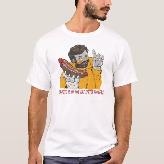 Camiseta T-shirt e chapéus gordos de Johnnies (Frente)