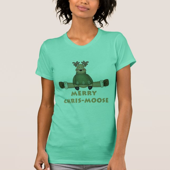Camiseta T-shirt e presentes alegres dos Chris-Alces (Frente)