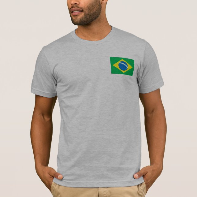 Camiseta T-shirt e presentes brasileiros da bandeira (Frente)