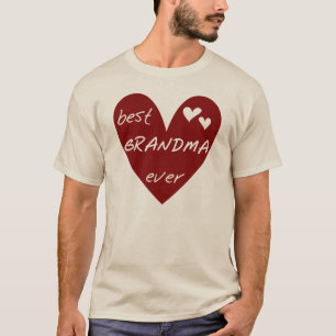 Camiseta T-shirt e presentes da avó do coração vermelho os