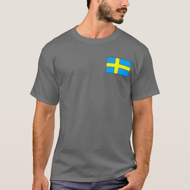 Camiseta T-shirt e presentes da bandeira da suecia (Frente)