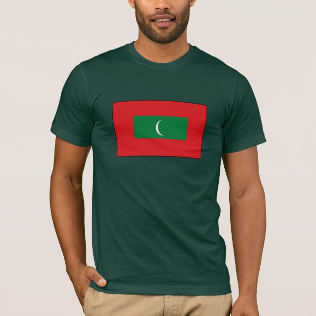 Camiseta T-shirt e presentes da bandeira de Maldives (Frente)