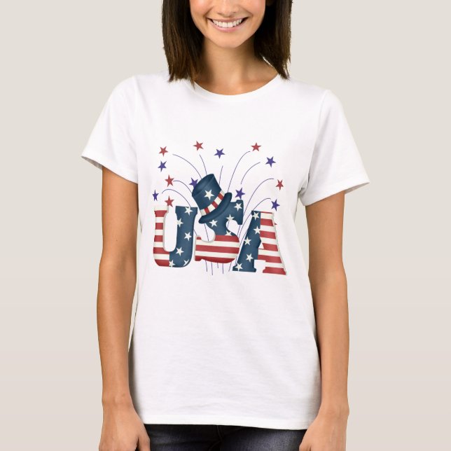 Camiseta T-shirt e presentes da bandeira dos Estados Unidos (Frente)