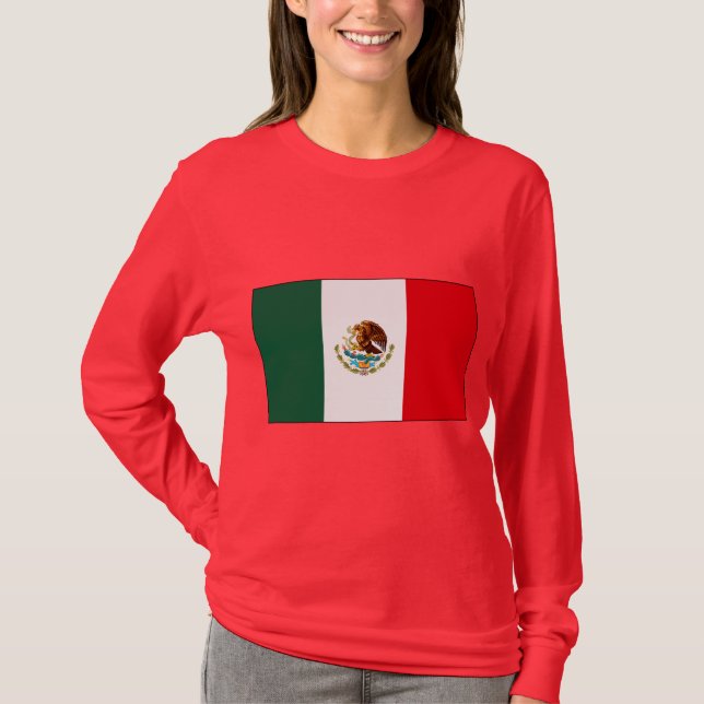 Camiseta T-shirt e presentes da bandeira mexicana (Frente)
