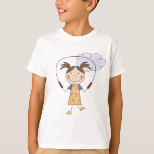 Camiseta T-shirt e presentes da corda de salto da menina