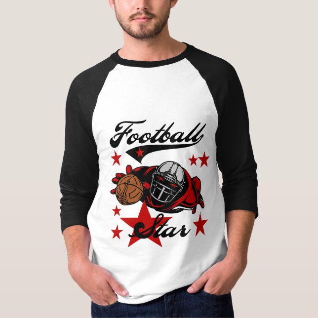 Camiseta T-shirt e presentes da estrela de futebol (Frente)