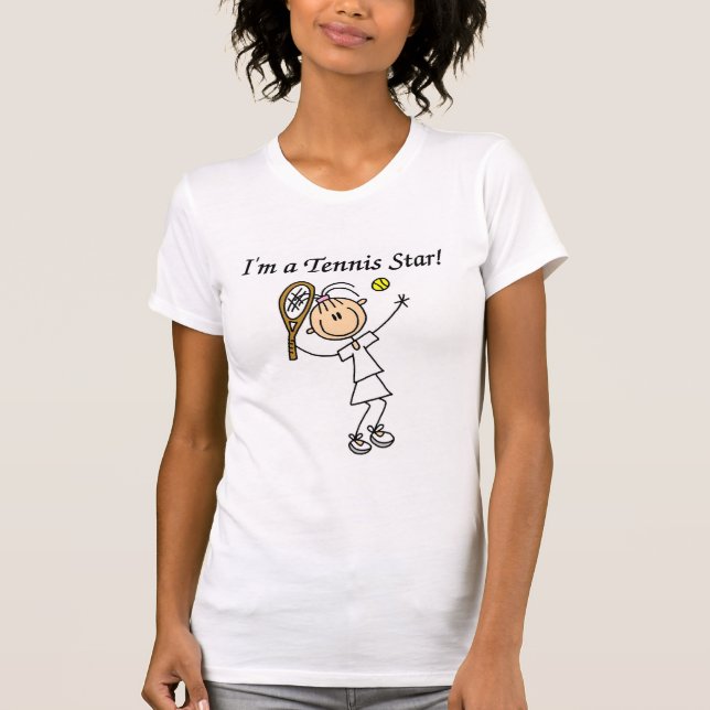 Camiseta T-shirt e presentes da estrela de tênis da menina (Frente)