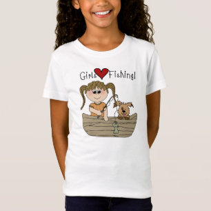 Camiseta T-shirt e presentes da pesca do amor das meninas