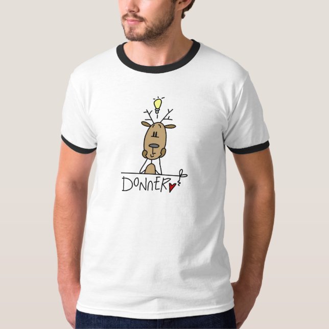 Camiseta T-shirt e presentes da rena de Donner (Frente)