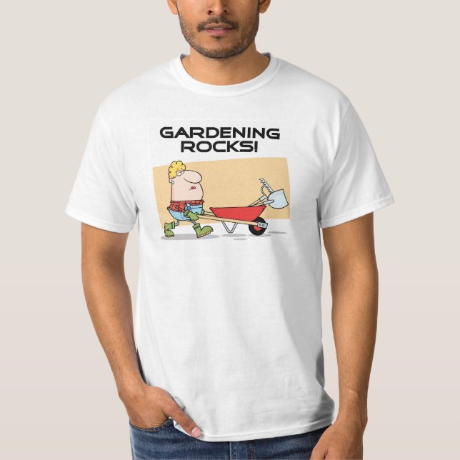 Camiseta T-shirt e presentes de jardinagem das rochas (Frente)