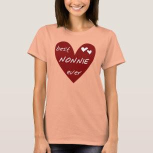 Camiseta T-shirt e presentes de Nonnie do coração vermelho