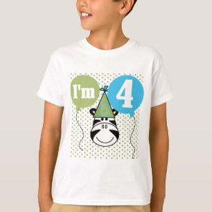 Camiseta T-shirt e presentes do aniversário da zebra 4ns