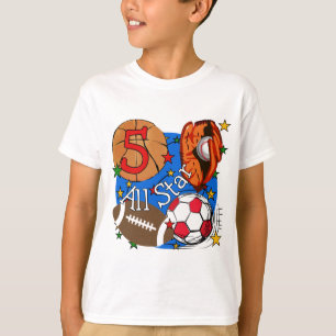Camiseta T-shirt e presentes do aniversário de All Star 5os