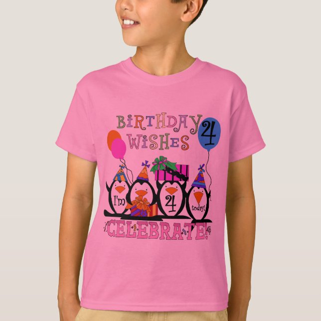 Camiseta T-shirt e presentes do aniversário dos pinguins (Frente)