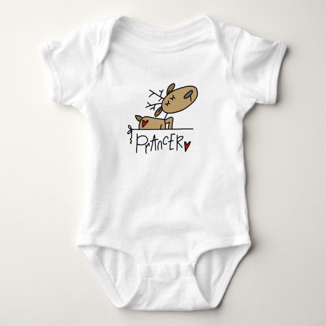 Camiseta T-shirt e presentes do Natal da rena de Prancer (Frente)