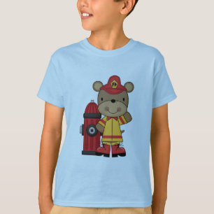 Camiseta T-shirt e presentes do urso e do sapador-bombeiro