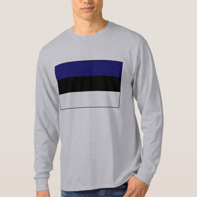 Camiseta T-shirt e presentes estónios da bandeira (Frente)