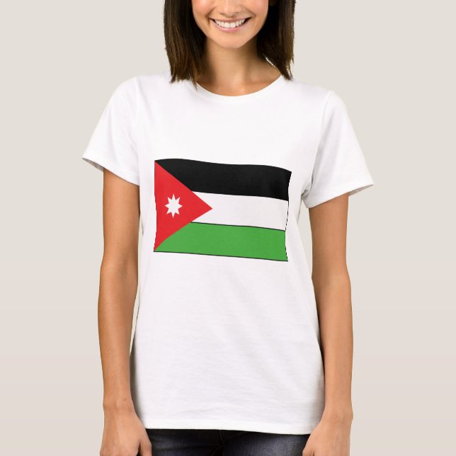 Camiseta T-shirt e presentes jordanos da bandeira (Frente)