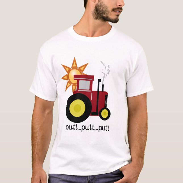 Camiseta T-shirt e presentes vermelhos do trator de fazenda (Frente)
