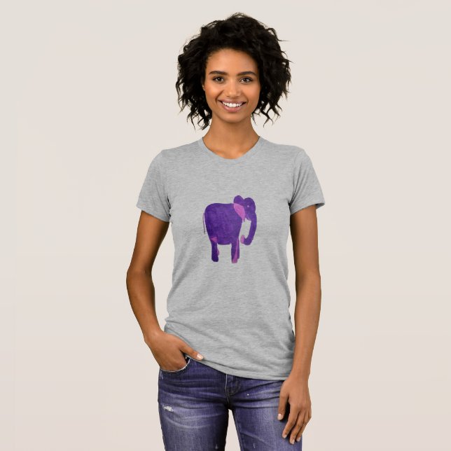 Camiseta T-shirt elefante roxa (Frente Completa)
