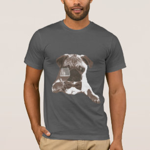 Camiseta T-shirt elegante do vinho do bebendo do Pug do