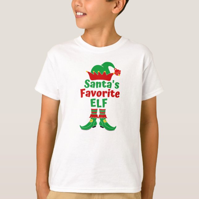 Camiseta T-Shirt Elf Favorito Dos papais noeis (Frente)