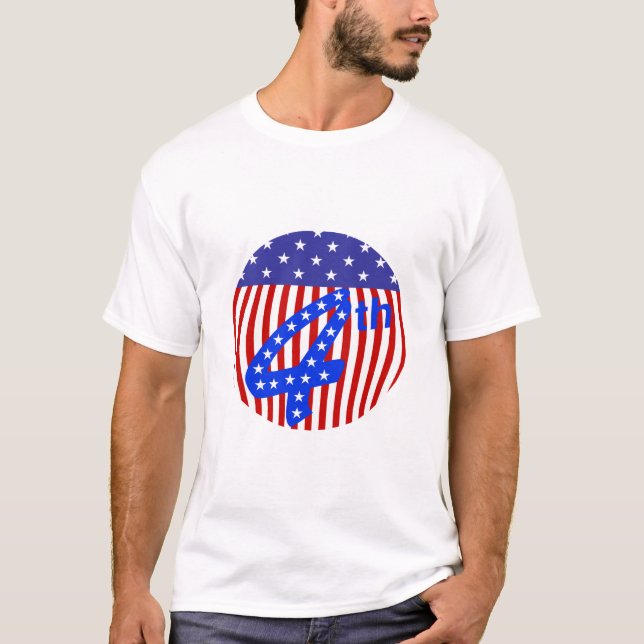 Camiseta T-Shirt Em 4 De Julho (Frente)