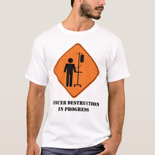 Camiseta T-shirt em andamento da destruição do cancer (Frente)
