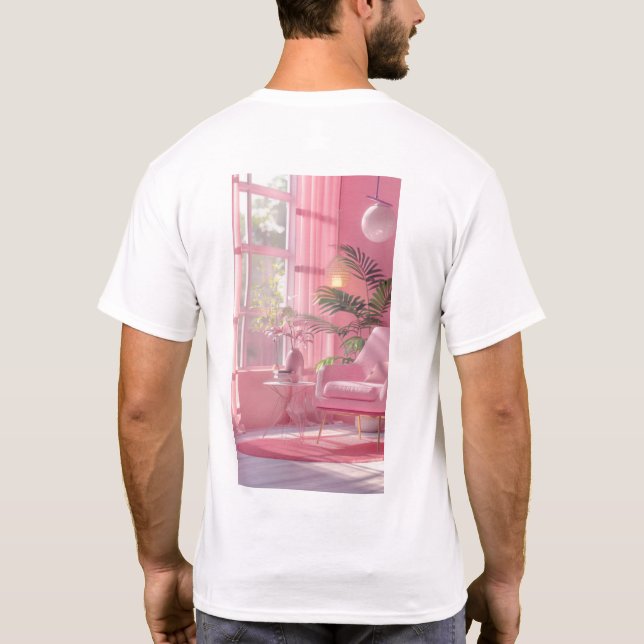 Camiseta T-Shirt em Cena Real de Resolução Vibrante 4K (Verso)